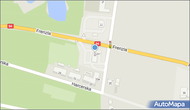 Piekary Śląskie, Frenzla Jana, ks., 12, mapa Piekary Śląskie