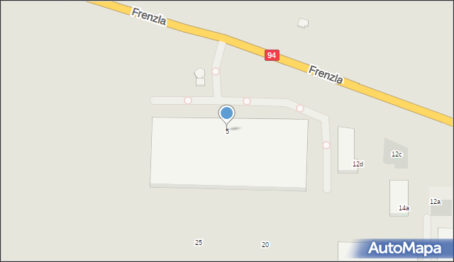 Piekary Śląskie, Frenzla Jana, ks., 5, mapa Piekary Śląskie
