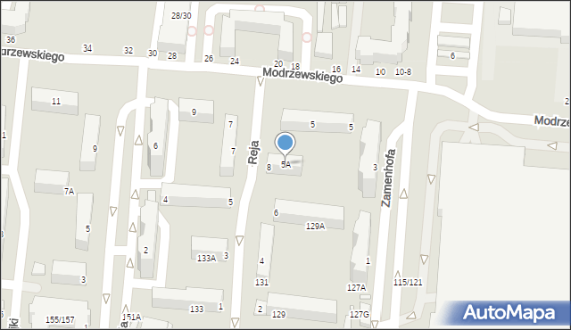 Piotrków Trybunalski, Frycza-Modrzewskiego Andrzeja, 5A, mapa Piotrków Trybunalski