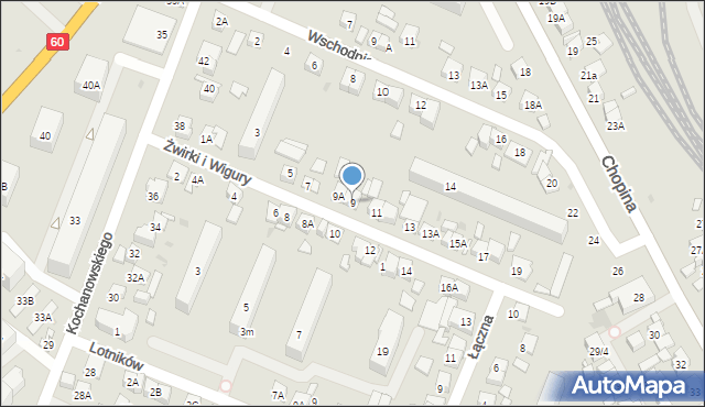 Płock, Franciszka Żwirki i Stanisława Wigury, 9, mapa Płock
