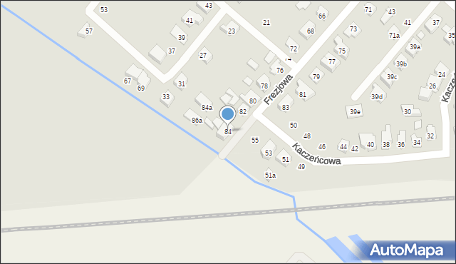 Poznań, Frezjowa, 84, mapa Poznania