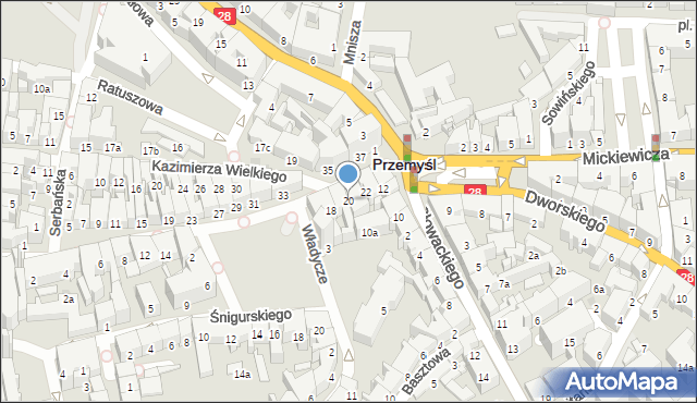 Przemyśl, Franciszkańska, 20, mapa Przemyśla