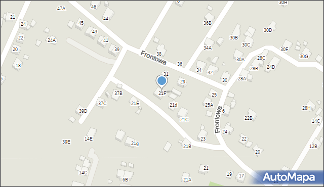 Rybnik, Frontowa, 21F, mapa Rybnika