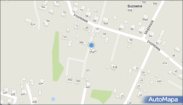 Rybnik, Frontowa, 67a, mapa Rybnika