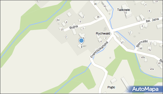 Rychwałd, Franciszkańska, 8, mapa Rychwałd