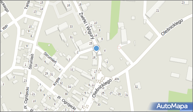 Siewierz, Franciszka Żwirki i Stanisława Wigury, 15, mapa Siewierz