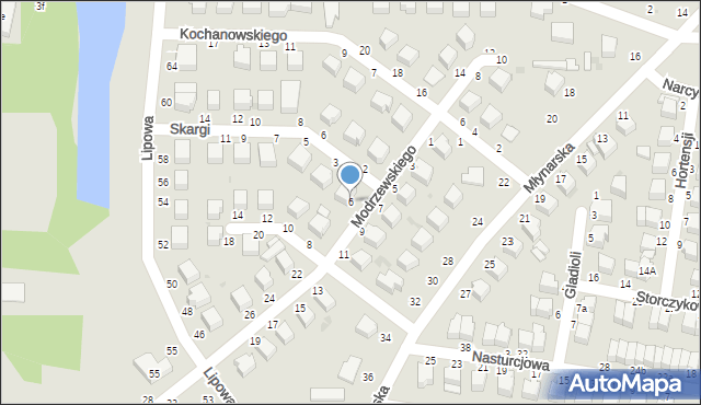 Skierniewice, Frycza-Modrzewskiego Andrzeja, 6, mapa Skierniewic