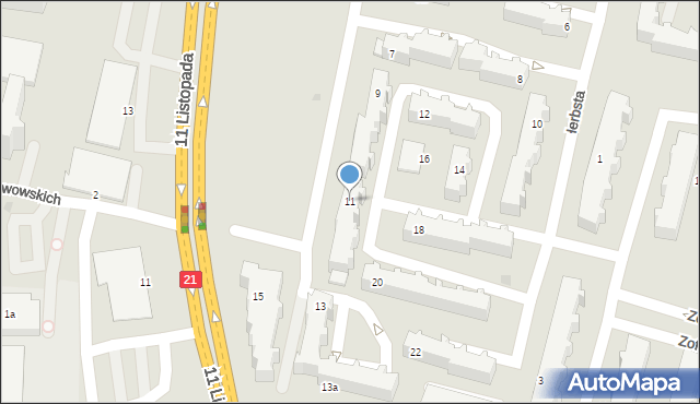 Słupsk, Frąckowskiego Kazimierza, dr. med., 11, mapa Słupska