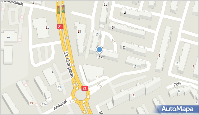 Słupsk, Frąckowskiego Kazimierza, dr. med., 13a, mapa Słupska