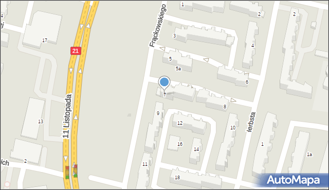 Słupsk, Frąckowskiego Kazimierza, dr. med., 7, mapa Słupska