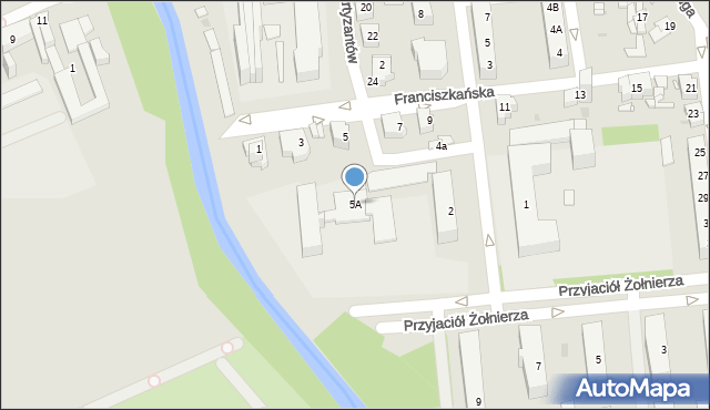 Sosnowiec, Franciszkańska, 5A, mapa Sosnowca