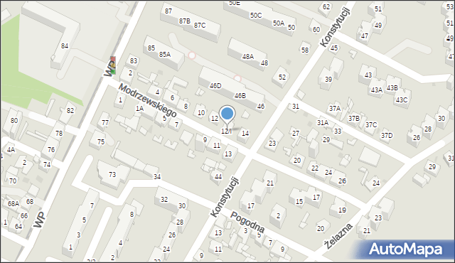 Sosnowiec, Frycza-Modrzewskiego Andrzeja, 12/I, mapa Sosnowca