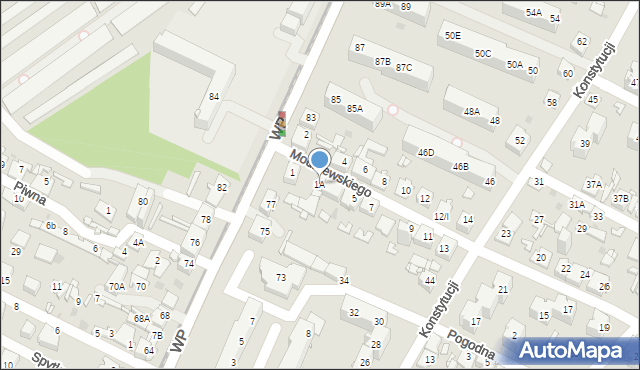 Sosnowiec, Frycza-Modrzewskiego Andrzeja, 1A, mapa Sosnowca