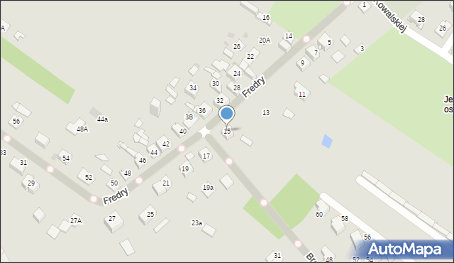 Sosnowiec, Fredry Aleksandra, 15, mapa Sosnowca