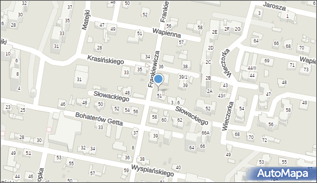 Sosnowiec, Frankiewicza Antoniego, 1, mapa Sosnowca