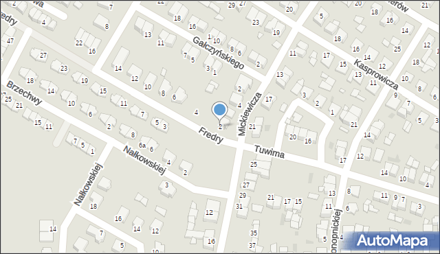 Środa Wielkopolska, Fredry Aleksandra, 2, mapa Środa Wielkopolska