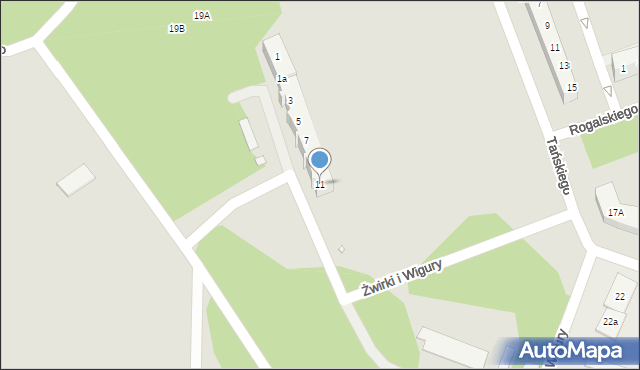 Stargard, Franciszka Żwirki i Stanisława Wigury, 11, mapa Stargard