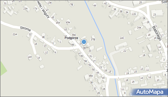 Stary Sącz, Franciszka Żwirki i Stanisława Wigury, 35, mapa Stary Sącz