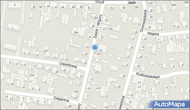 Swarzędz, Franciszka Żwirki i Stanisława Wigury, 17a, mapa Swarzędz