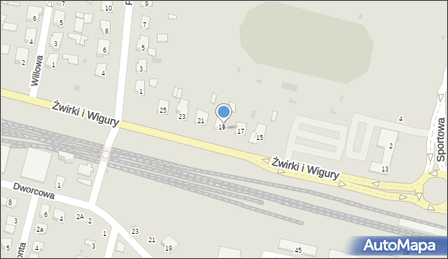 Świdnik, Franciszka Żwirki i Stanisława Wigury, 19A, mapa Świdnika