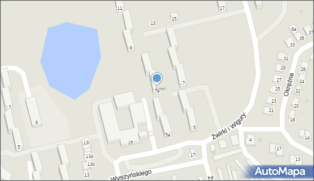 Świecie, Franciszka Żwirki i Stanisława Wigury, 7a, mapa Świecie