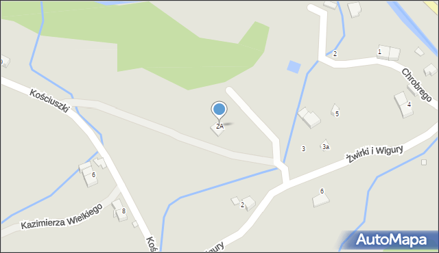 Świeradów-Zdrój, Franciszka Żwirki i Stanisława Wigury, 2A, mapa Świeradów-Zdrój