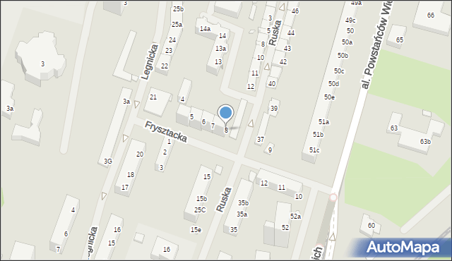 Szczecin, Frysztacka, 8, mapa Szczecina