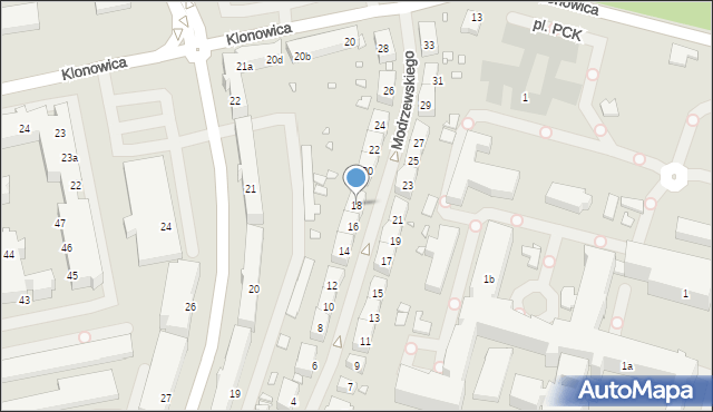 Szczecin, Frycza-Modrzewskiego Andrzeja, 18, mapa Szczecina
