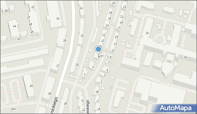 Szczecin, Frycza-Modrzewskiego Andrzeja, 6, mapa Szczecina