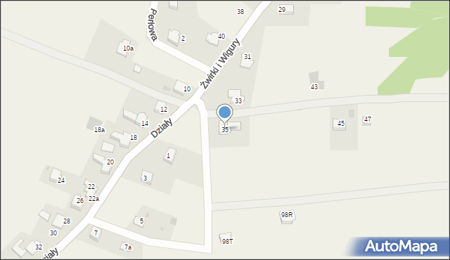 Targanice, Franciszka Żwirki i Stanisława Wigury, 35, mapa Targanice