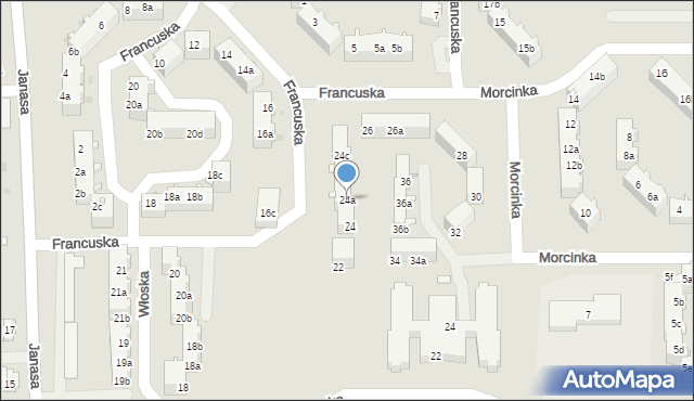 Tarnowskie Góry, Francuska, 24a, mapa Tarnowskie Góry