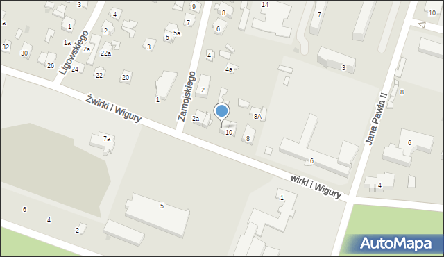 Tomaszów Lubelski, Franciszka Żwirki i Stanisława Wigury, 12, mapa Tomaszów Lubelski