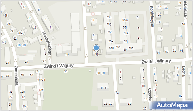 Toruń, Franciszka Żwirki i Stanisława Wigury, 53, mapa Torunia