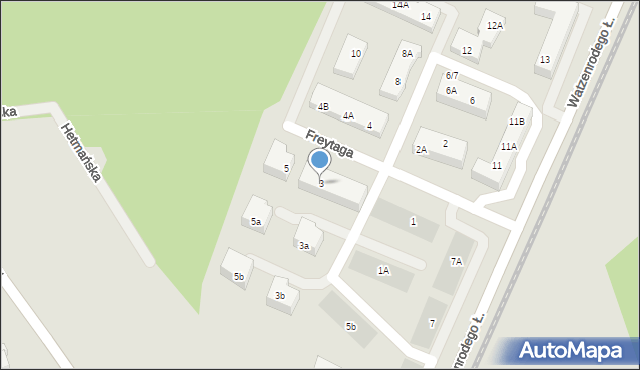 Toruń, Freytaga Adama, 3, mapa Torunia