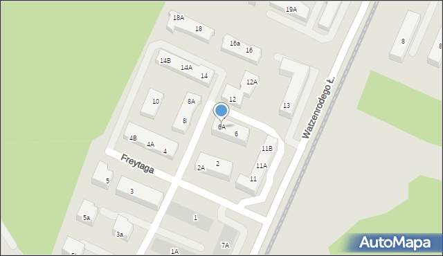 Toruń, Freytaga Adama, 6A, mapa Torunia