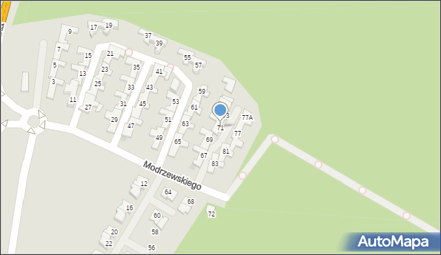 Tychy, Frycza-Modrzewskiego Andrzeja, 71, mapa Tychów