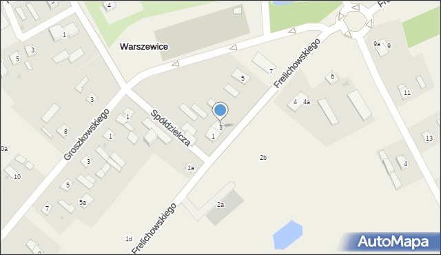 Warszewice, Frelichowskiego Stefana, ks., 3, mapa Warszewice