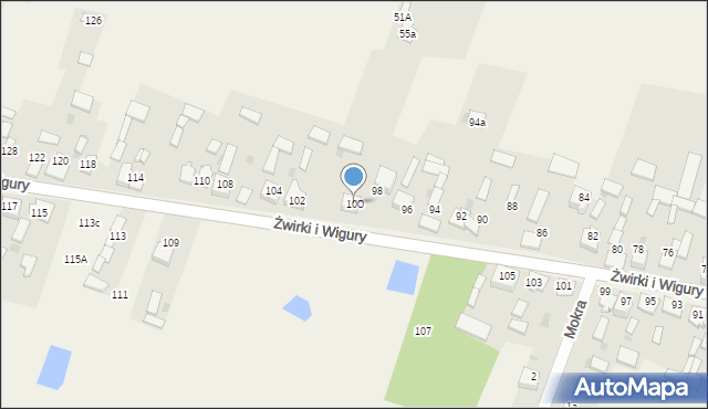 Widzów, Franciszka Żwirki i Stanisława Wigury, 100, mapa Widzów