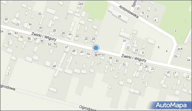 Widzów, Franciszka Żwirki i Stanisława Wigury, 39, mapa Widzów