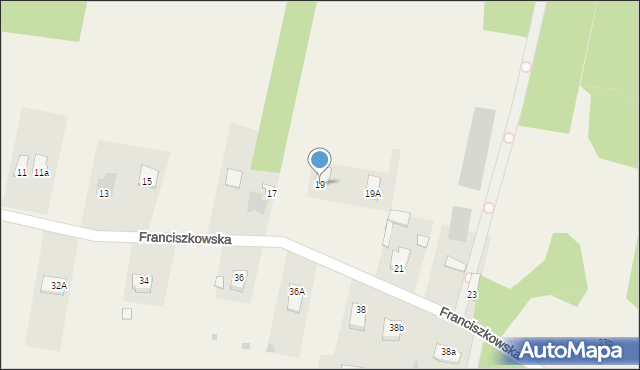 Wolanów, Franciszkowska, 19, mapa Wolanów