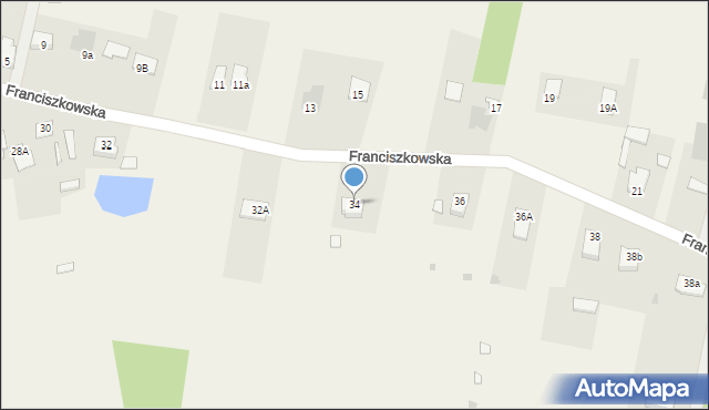 Wolanów, Franciszkowska, 34, mapa Wolanów