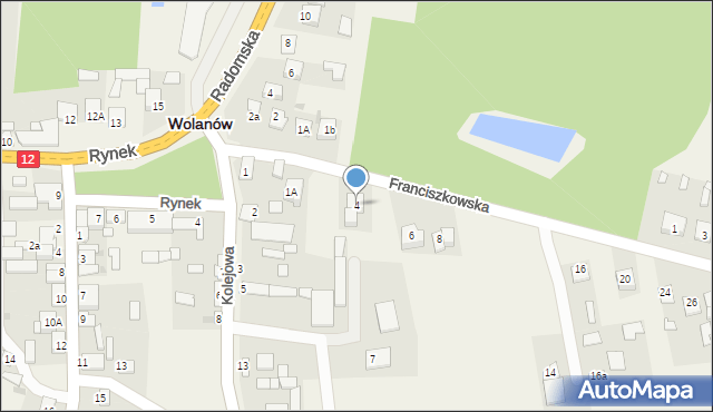 Wolanów, Franciszkowska, 4, mapa Wolanów