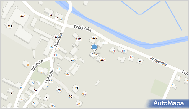 Wrocław, Fryzjerska, 21ba, mapa Wrocławia