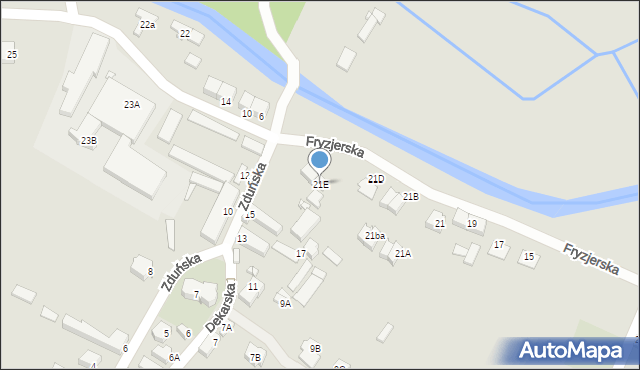 Wrocław, Fryzjerska, 21E, mapa Wrocławia