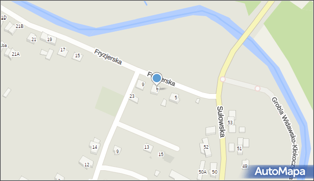 Wrocław, Fryzjerska, 7, mapa Wrocławia