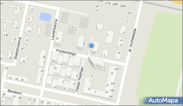 Wrocław, Frydeckiego Andrzeja, 6b, mapa Wrocławia