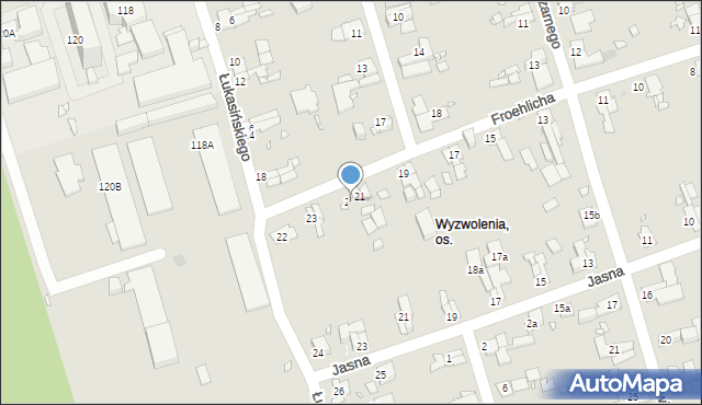 Zabrze, Froehlicha Józefa, 22, mapa Zabrza