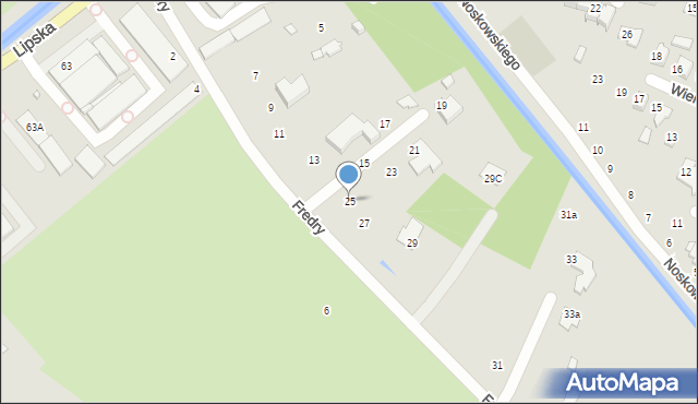 Zamość, Fredry Aleksandra, 25, mapa Zamościa