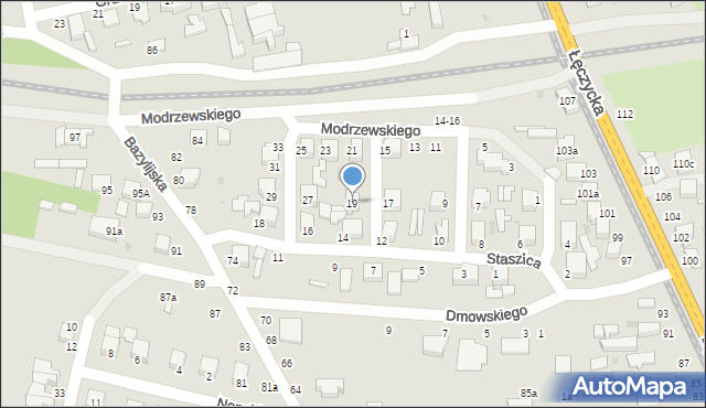 Zgierz, Frycza-Modrzewskiego Andrzeja, 19, mapa Zgierz