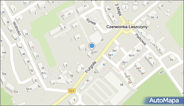 Czerwionka-Leszczyny, Furgoła, 13, mapa Czerwionka-Leszczyny